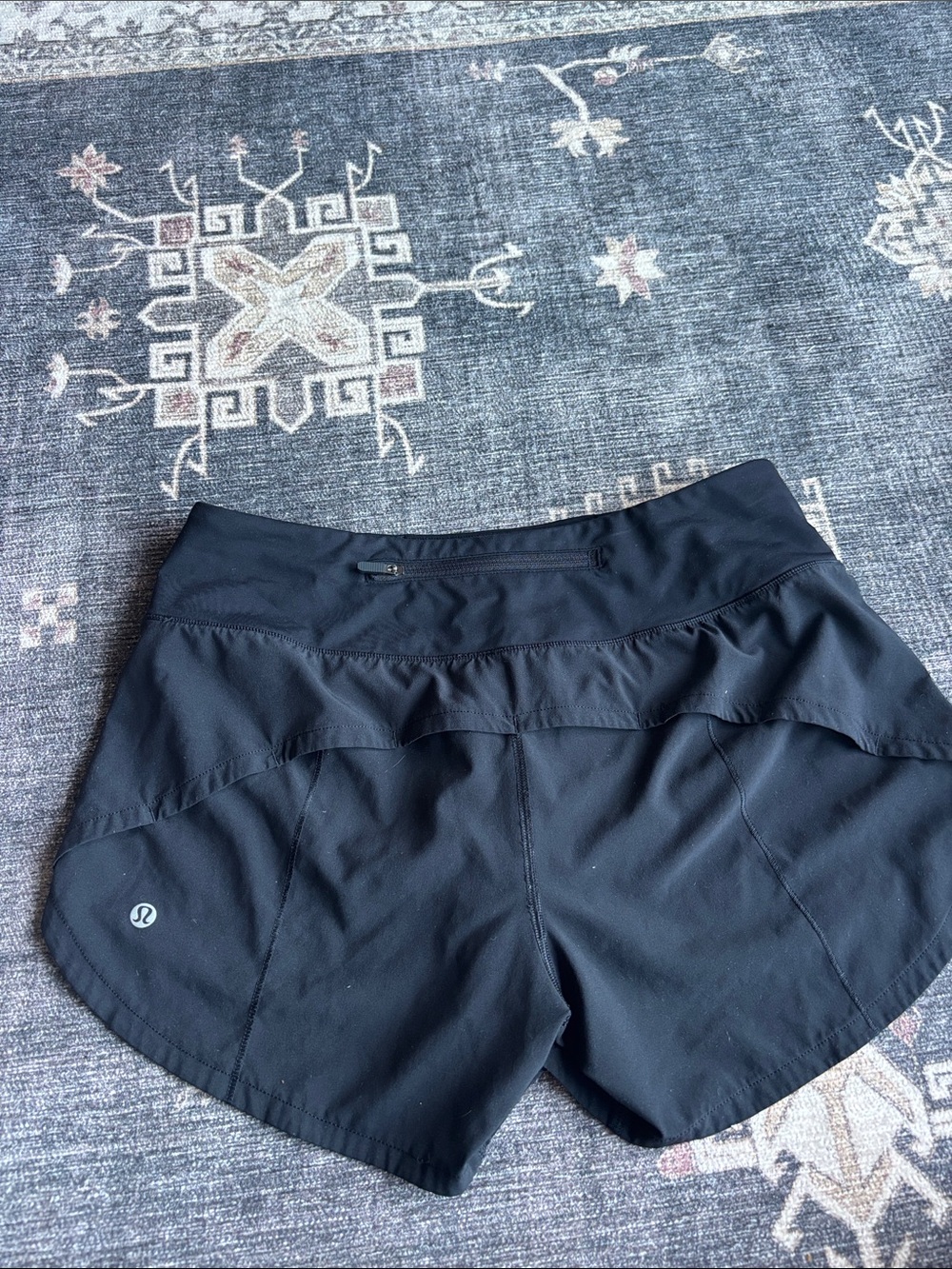 lululemon athletica Black Women’s Athletic Running Shorts with Zip Pocket
